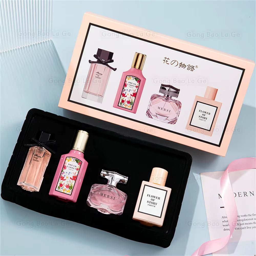 VibePack Floral Essence Gift Set – 4 - Piece 25ml Eau De Parfum & Cologne Collection for Women & Men - ShopTrendova