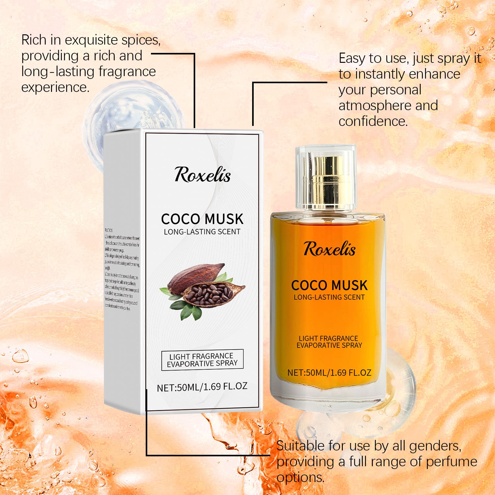 Roxelis Men Coco Musk Cologne – Fresh, Flirty, Charming 50ml - ShopTrendova