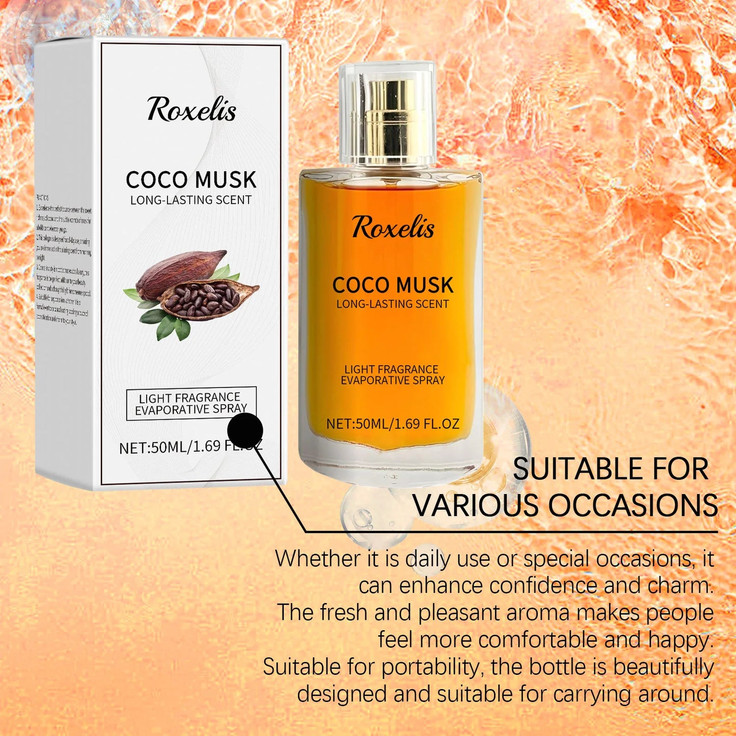 Roxelis Men Coco Musk Cologne – Fresh, Flirty, Charming 50ml - ShopTrendova